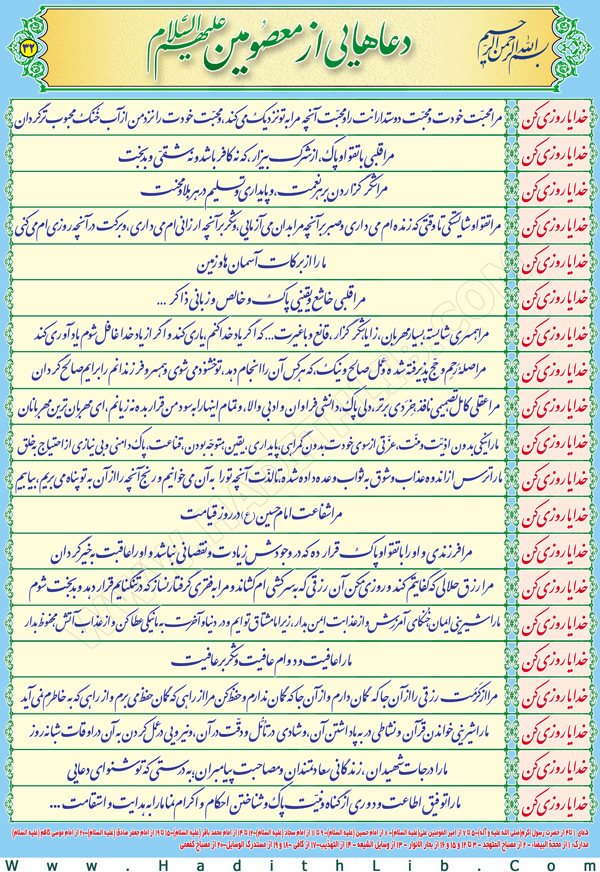 تصویر حدیثی : خدایا روزی کن ما را ...